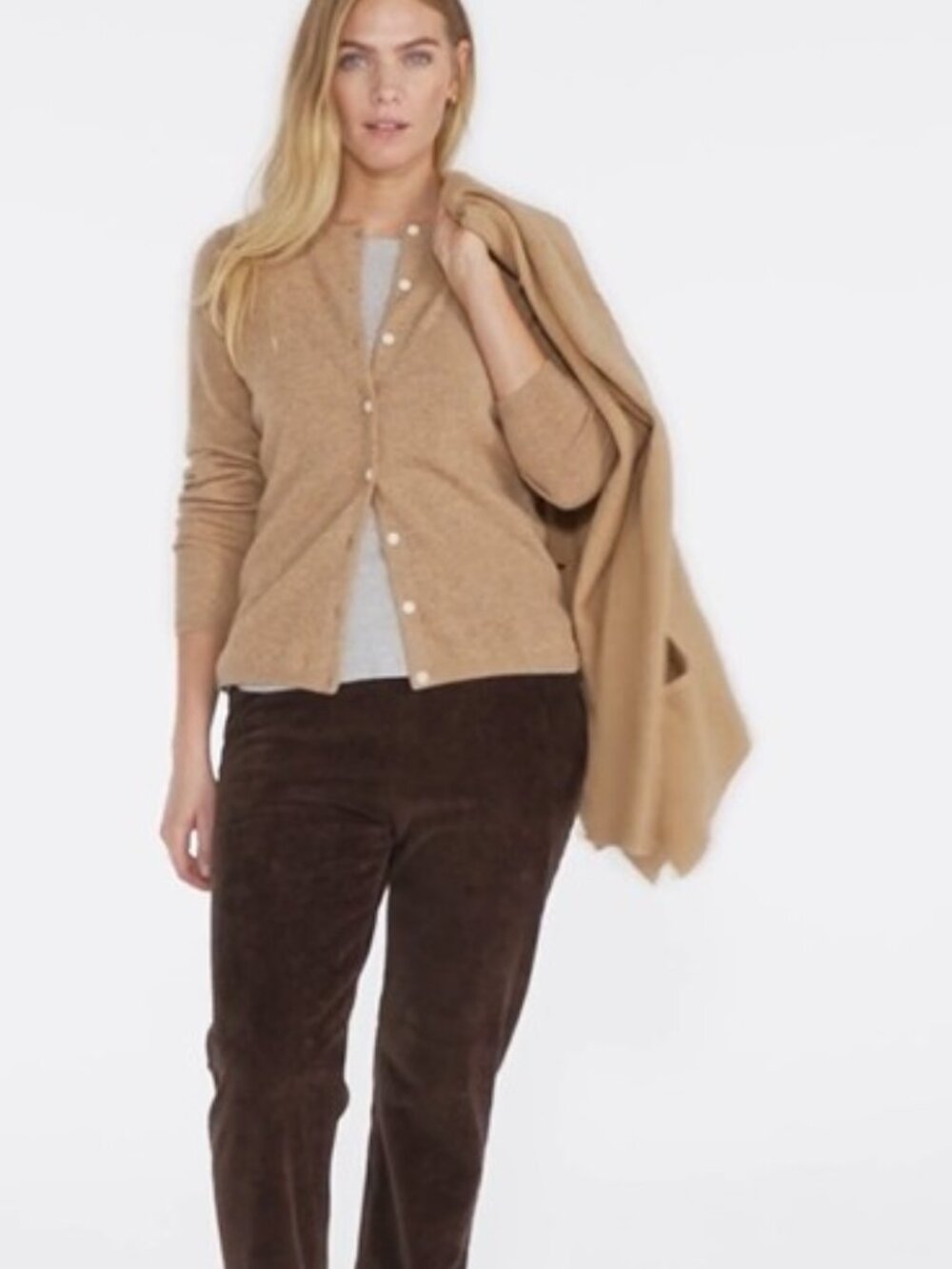 Lands’ End Women’s Tall Sport Knit Corduroy Pants – Chocolate Brown Size Large - Picture 2 of 14